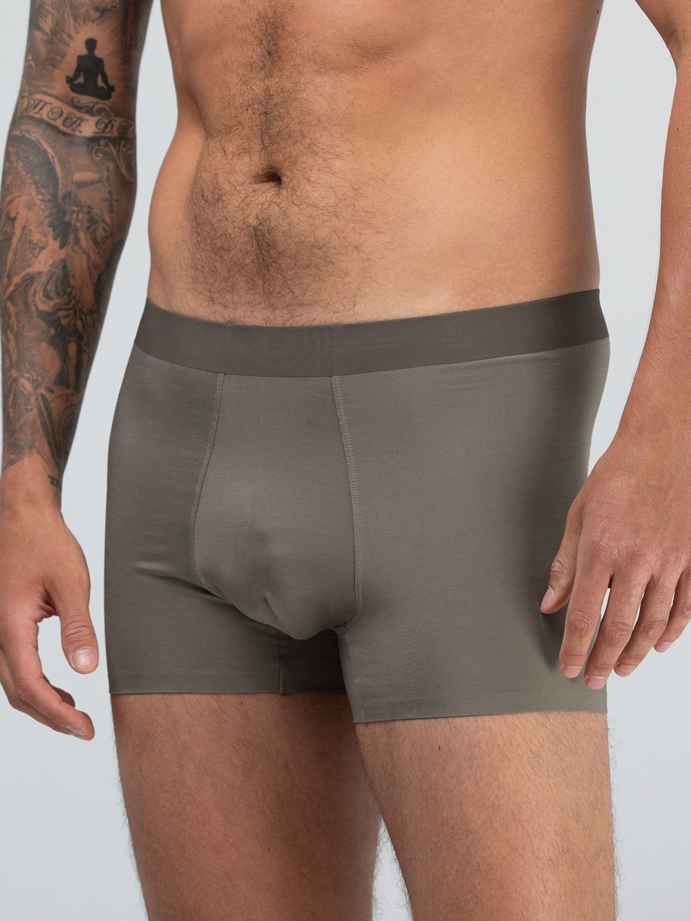 Мужские трусы-боксеры из вискозного полотна (Размер: 4X) (Цвет: коричневый)