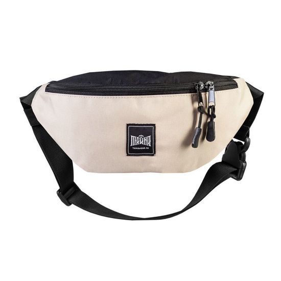 Сумка ТАЙНА поясная Block бежево-черный таслан