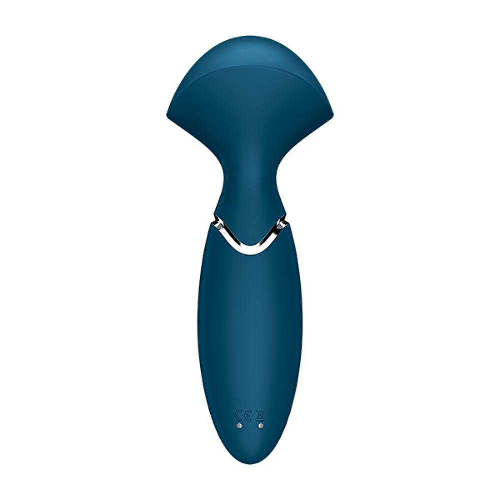 Синий вибромассажер 16см Satisfyer Mini Wand-er