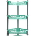 Этажерка угловая 3-х секциионная 38*30*58см, (на колесах)