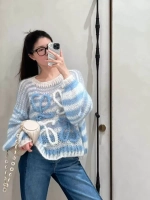 Свитер паутинка в полоску