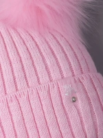 Шапка зимняя детская с помпонами и манишка