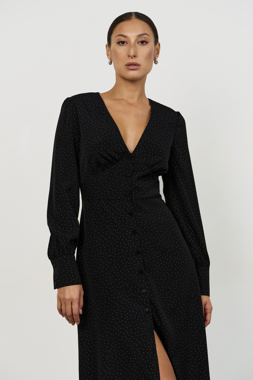 Платье с подрезами, макси