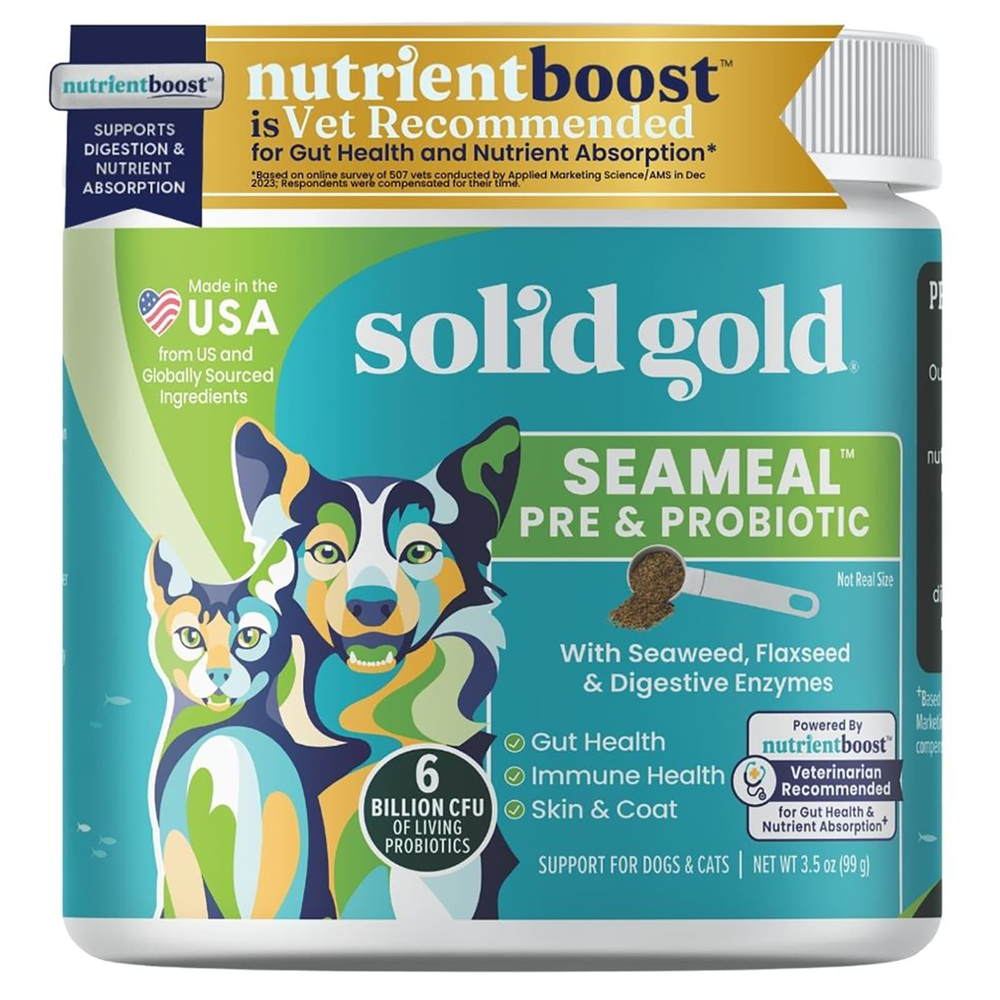Solid Gold, Пребиотик и пробиотик SeaMeal ™, для собак и кошек, 99 г (3,5 унции)