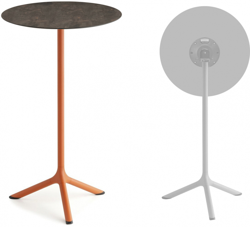 Стол ламинированный барный складной Scab Design Tripe Folding, терракотовый, кортен