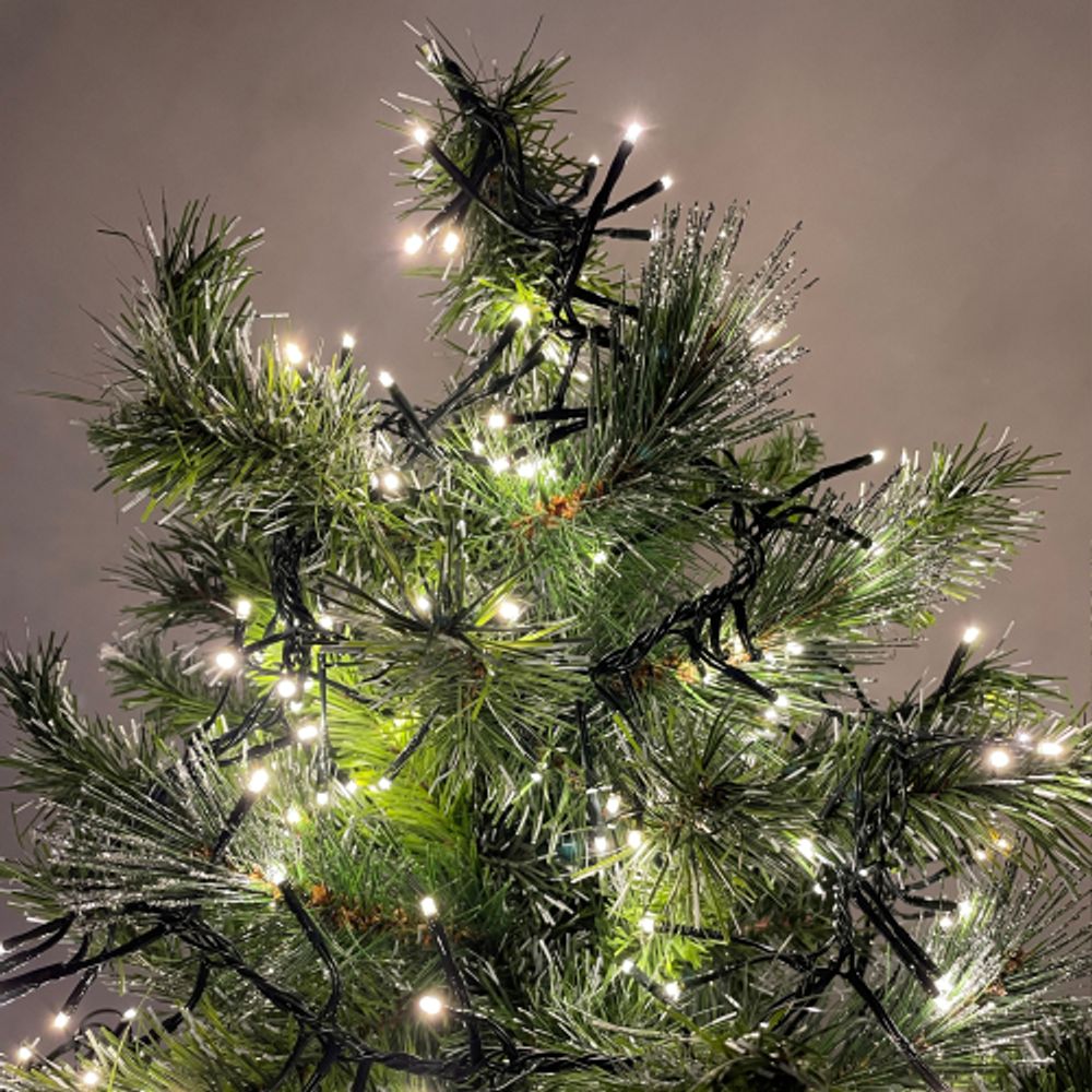 Светодиодная новогодняя гирлянда ЭРА ENIN - GW Нить Мишура 3,9 м зеленый провод теплый свет | Гирлянды