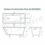 Ванна чугунная Delice Continental PLUS Elite DLR230634 170х70 белая