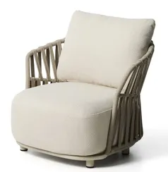 Уличное кресло Osani из алюминия цвета экрю и веревки цвета таупе