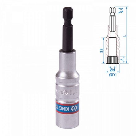 Цена на KING TONY (76B811M) Головка для шуруповерта двенадцатигранная 1/4", 11 мм, L = 80 мм