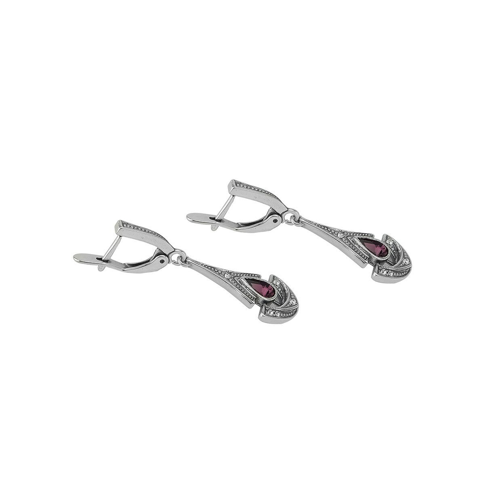 "Канны" серьги в серебряном покрытии из коллекции "Погода" от Jenavi с английским замком