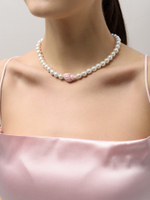 Чокер "Caramel shell pearl pink" Silver