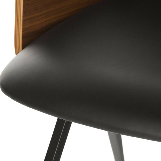 Обеденный стул Isla черная экокожа, металл, дерево