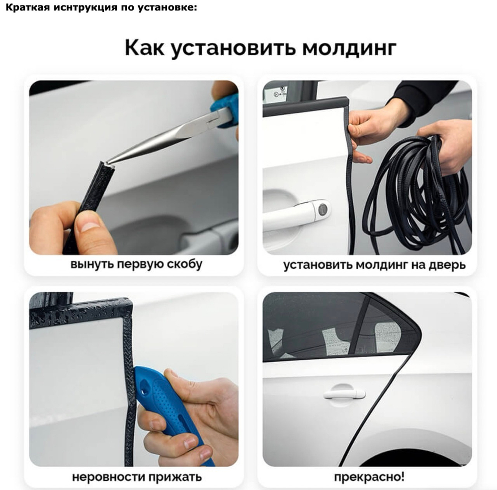 Защитная (Синия) полоса для края двери автомобиля, обшивка дверей, 5 метров, синий (1 шт.)