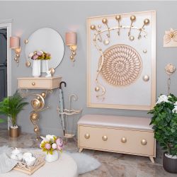 Вешалка настенная Heri 2 Айвори Мраморное золото