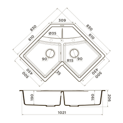 Мойка Sumi 83C-WH Tetogranit/белый