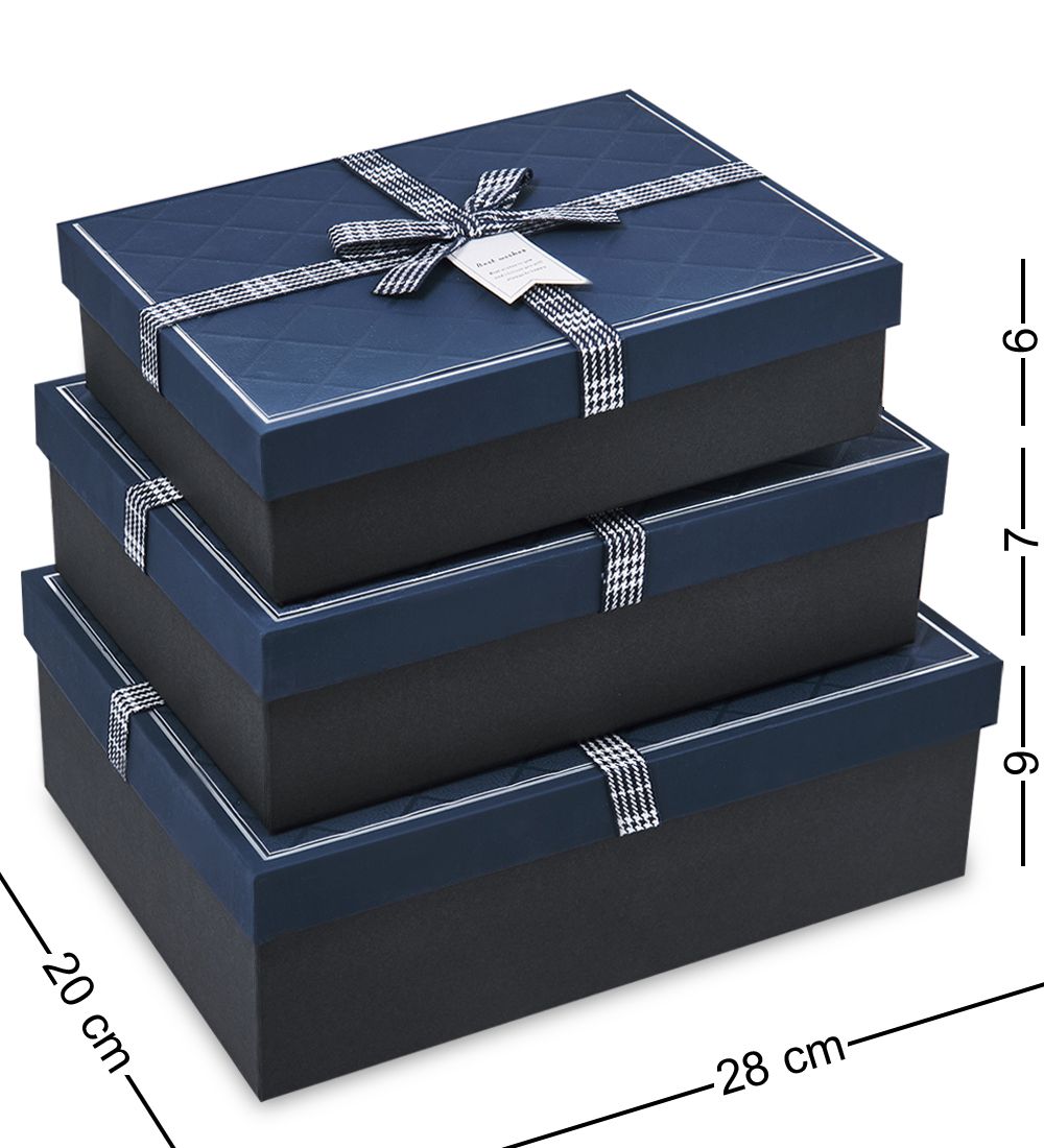 WF-171-A Набор коробок из 3 шт, синий/черный