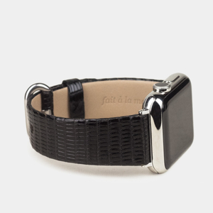 Ремешок для Apple Watch 40/41mm Classic из кожи ящерицы черного цвета