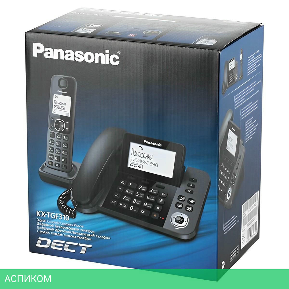 Радиотелефон DECT Panasonic KX-TGF310RUM серый металлик