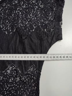 Блузка черная с кружевом 48-50 размер