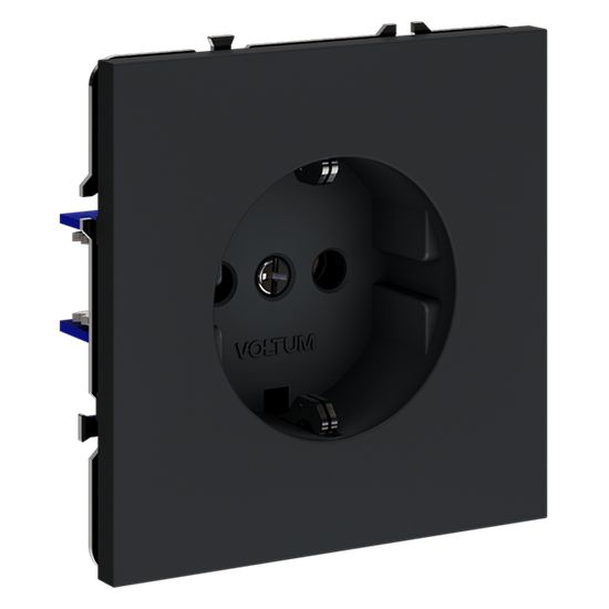 Розетка встраиваемая VOLTUM S70 с заземлением 16А, (графит)