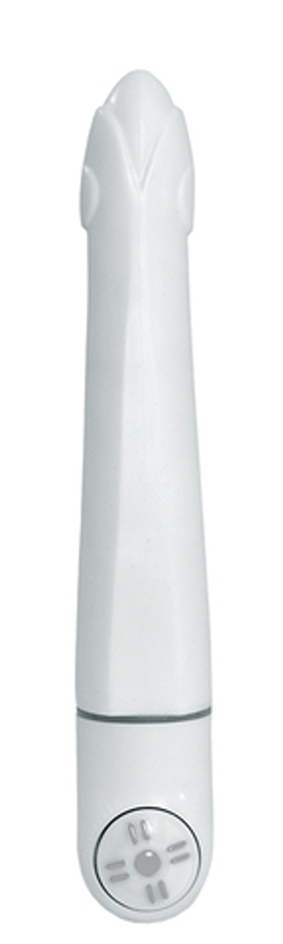 Белый вибратор Karma - 17,5 см.