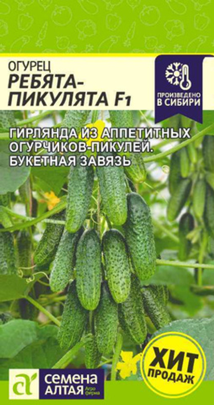 Огурец РЕБЯТА-ПИКУЛЯТА F1 цв.пак. 5 шт. Семена Алтая