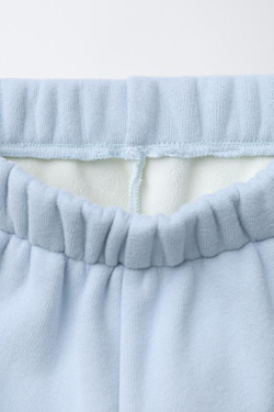 ZARA БРЮКИ BAGGY С ФЛИСОВОЙ ПОДКЛАДКОЙ И ЛОГОТИПОМ, СИНИЙ