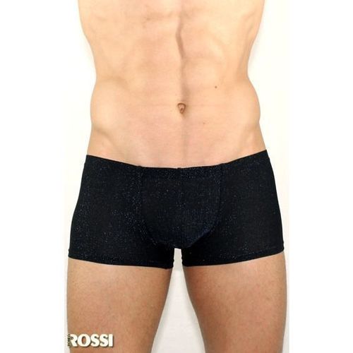 Мужские трусы боксеры черные с синими блестящими вкраплениями Romeo Rossi Polar Night Boxer RR00205
