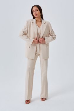 Пиджак свободный костюмный бежевого цвета