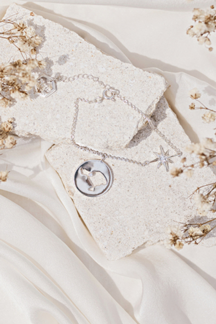 Браслет «Бали» с белым цирконом