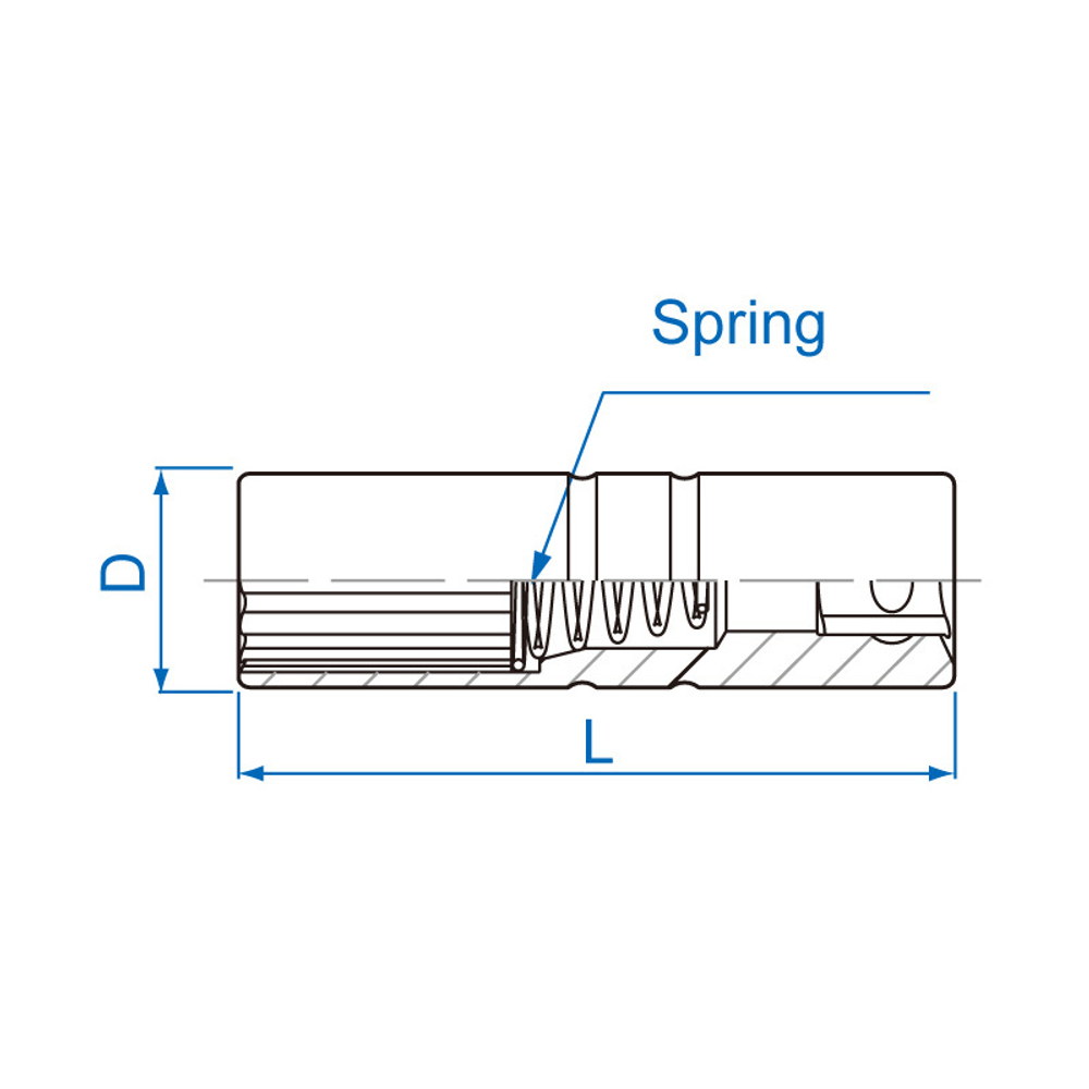 Головка свечная двенадцатигранная 3/8&quot;, 14 мм, пружинный фиксатор KING TONY 36A014