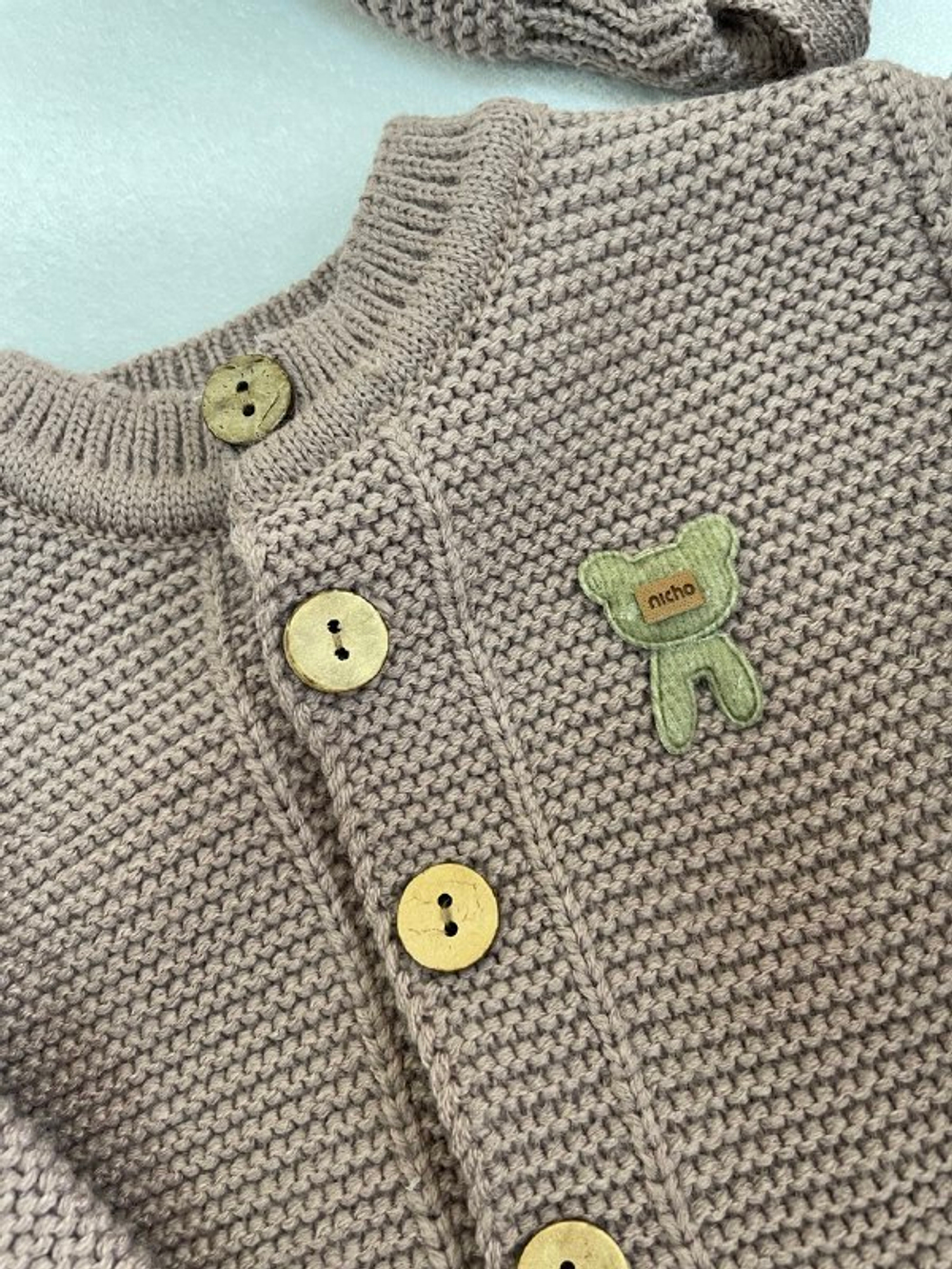 Вязаный комплект на выписку 5 предмета "Happy Kids" (одеяло, бант, комбинезон, шапочка, пинетки) (Цвет: Фиолетовый)