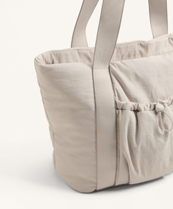 Oysho Сумка-шоппер с передним карманом, экрю