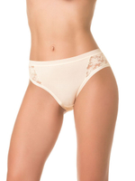 Бамбуковые трусики-слипы со вставками из цветочного кружева (Размер: XL) (Цвет: белый)