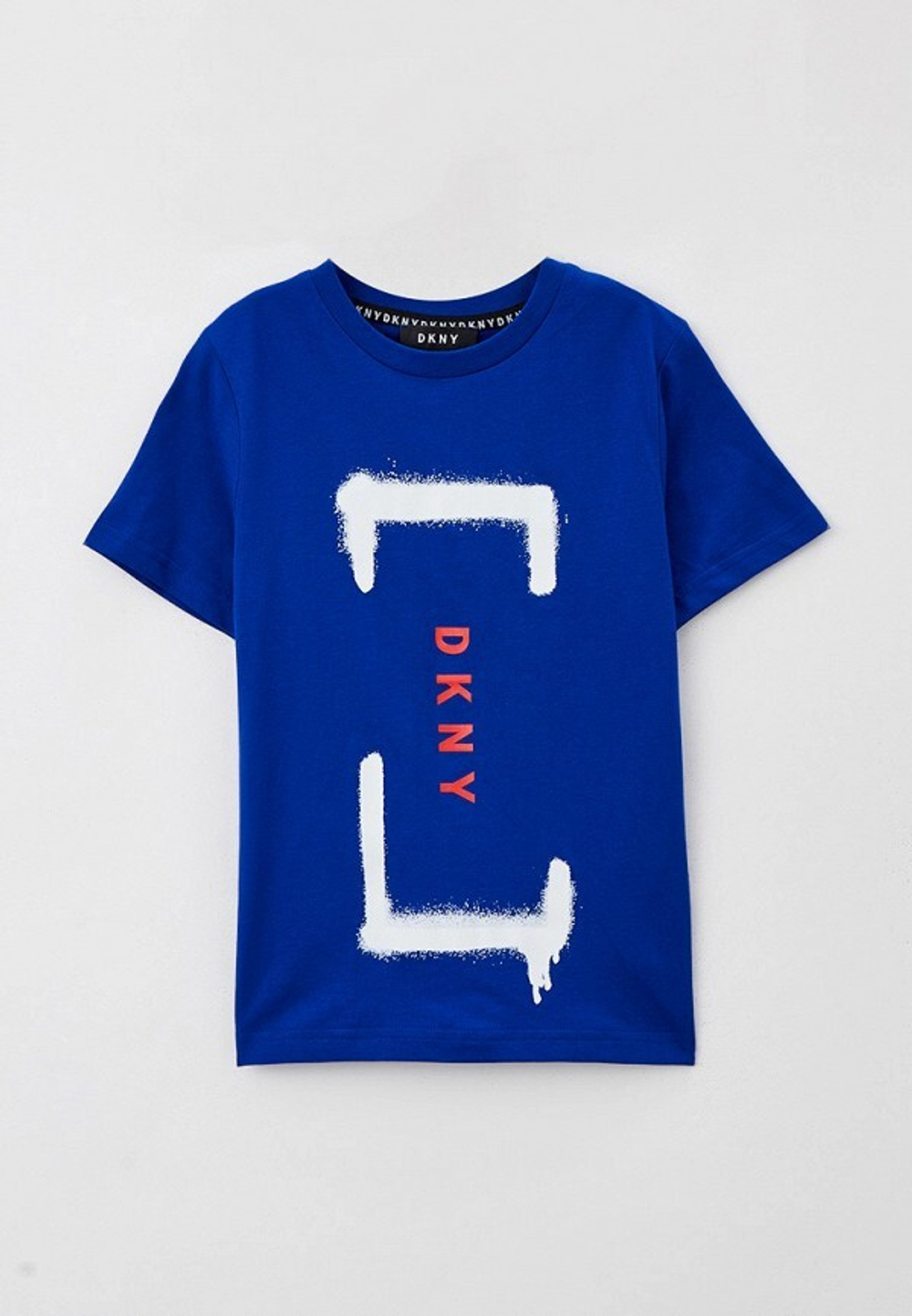 Футболка DKNY Ярко-синий/Термопринт: бело-красный логотип (Мальчик)