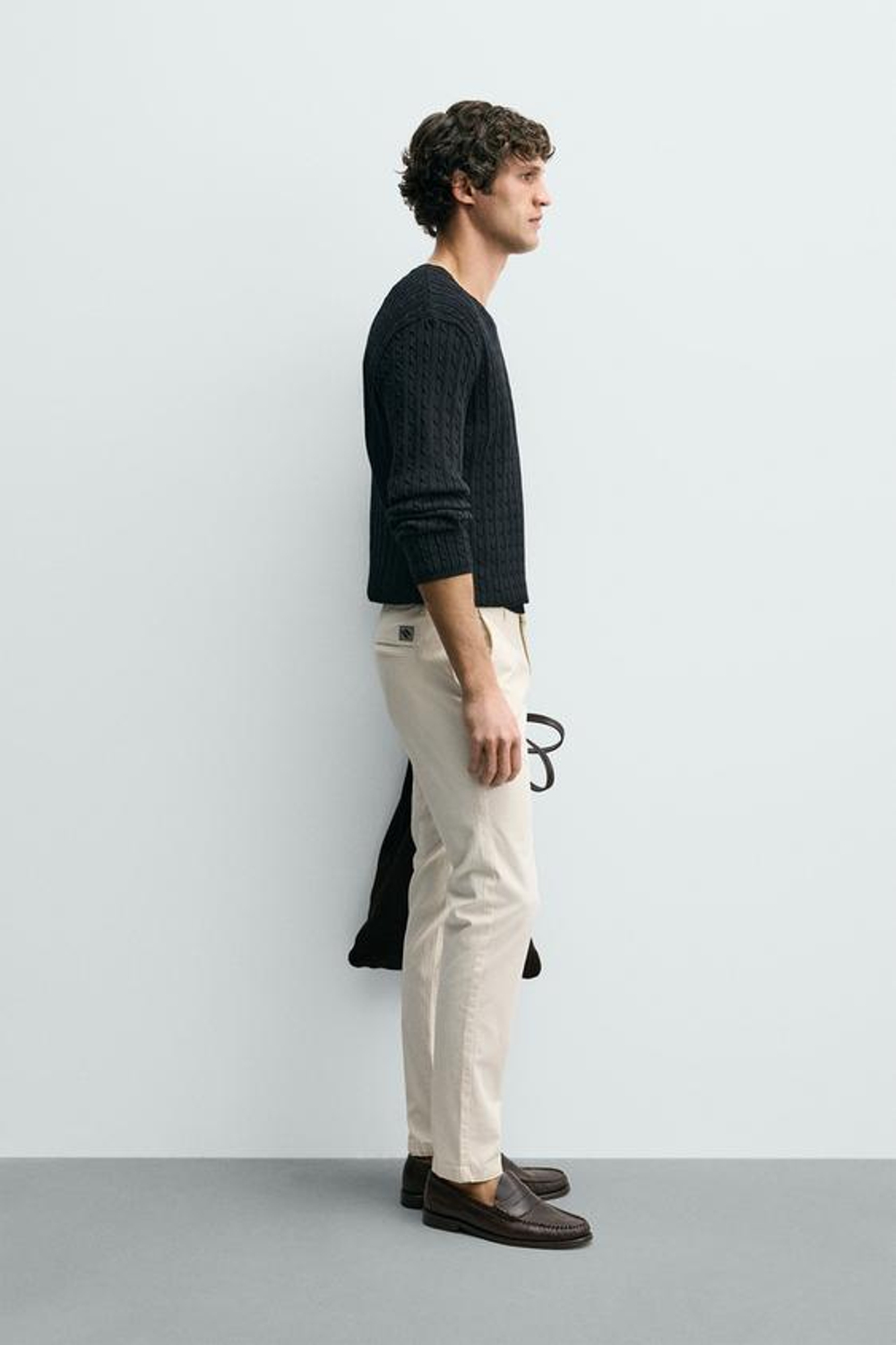 ZARA БРЮКИ ЧИНОС SKINNY FIT, ЭКРЮ