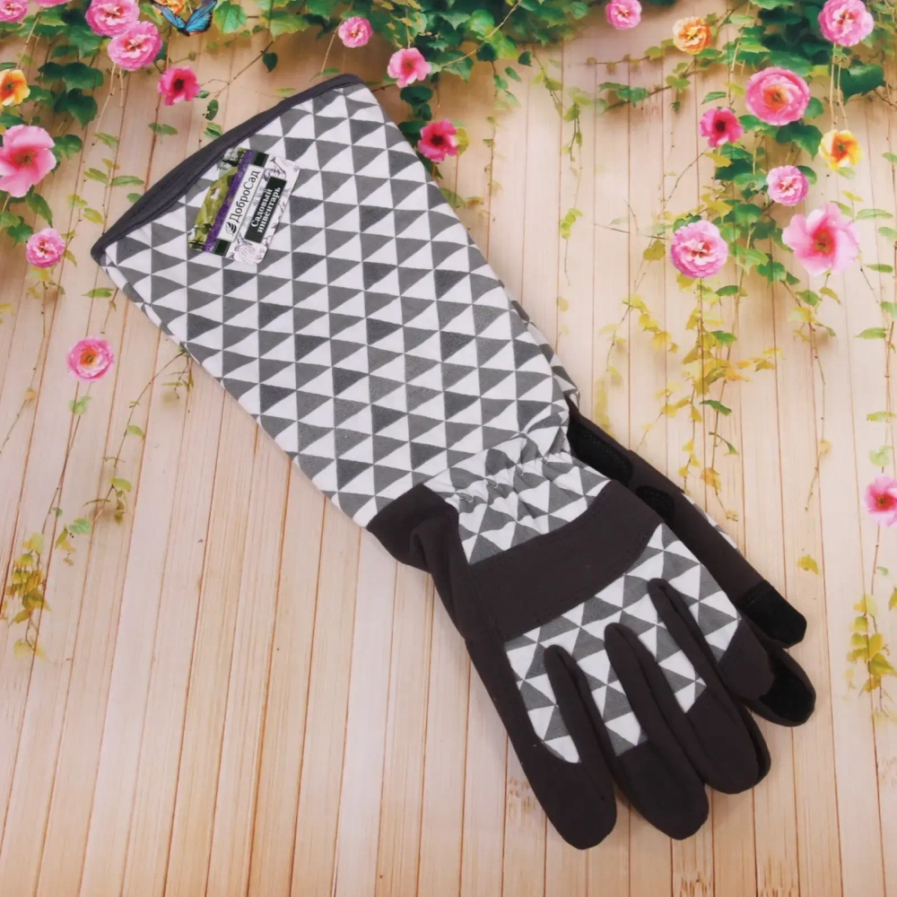 Перчатки полиэстер для защиты от роз «Golden rose-Руби Ву» с удлиненными рукавами