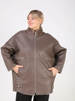 Дубленка зимняя натуральная оверсайз больших размеров