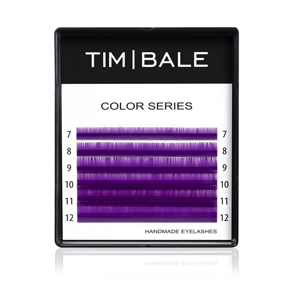 Ресницы цветные TimBale Violet, 6 линий, MIX