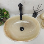 Раковина из оникса Oval Yellow OY-61567 (52*38*14)