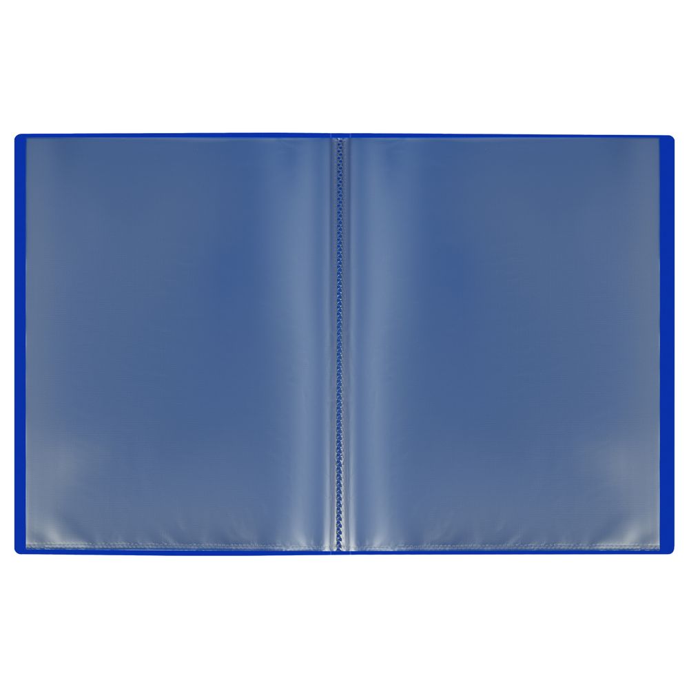 Папка с 10 вкладышами, Стамм Стандарт, 600мкм, корешок 9мм, синяя