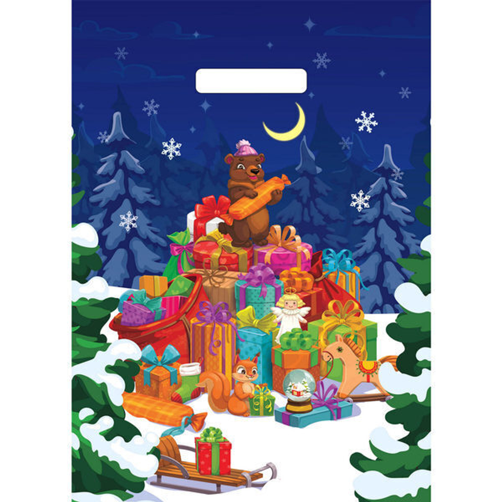 Пакет ПЭ с вырубной ручкой 29х40см (35) (Все на праздник) НГ Артпласт