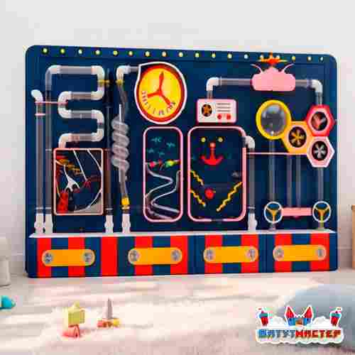 Детская интерактивная стена «Аэролаборатория», с пневмосистемой и лабиринтами