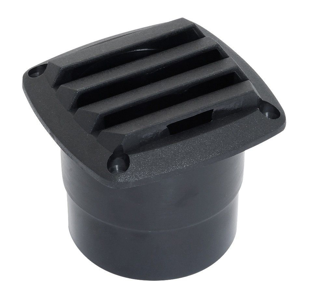 Вентиляционная решетка с патрубком, черная (10247845)