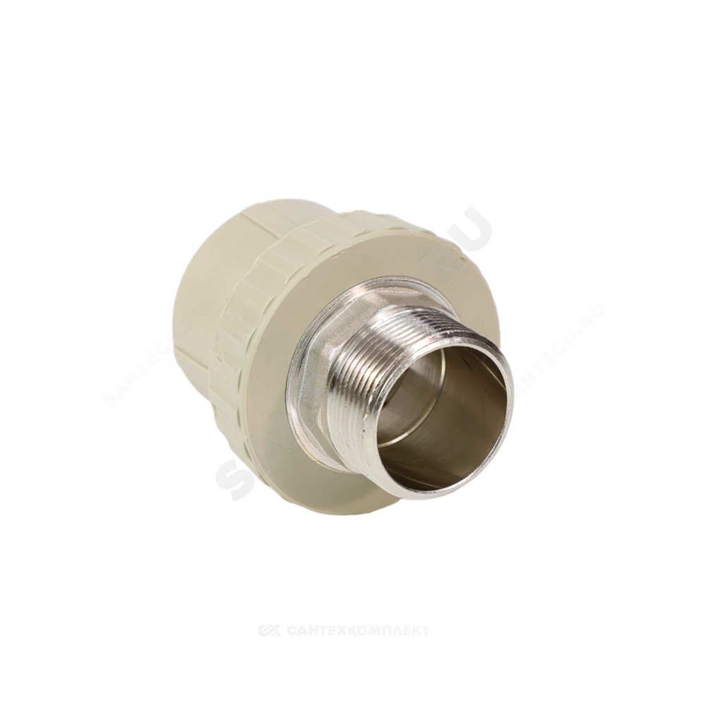 Муфта PP-R комбинированная серая Дн 63х2" НР под ключ VALFEX 10135063Г