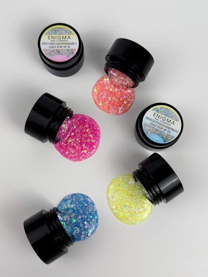 Глиттер гель Lolly Pop 05 builder gel Enigma 5 мл