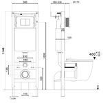 Инсталляция ABBER AC0110 для подвесного унитаза узкая