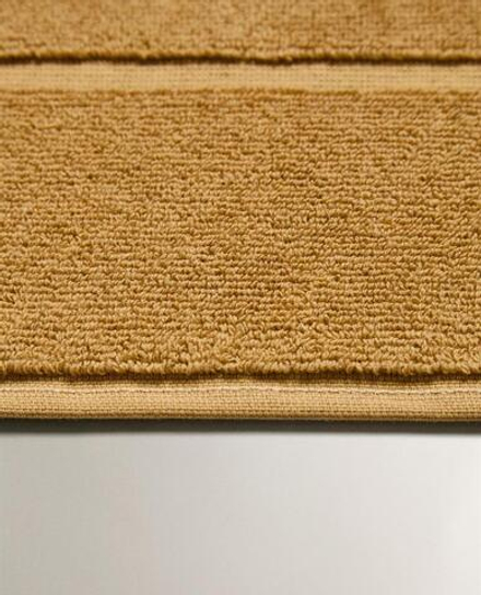 ZARA HOME ХЛОПКОВЫЙ НЕСКОЛЬЗЯЩИЙ КОВРИК ДЛЯ ВАННОЙ, ГОРЧИЧНО-ЖЕЛТЫЙ