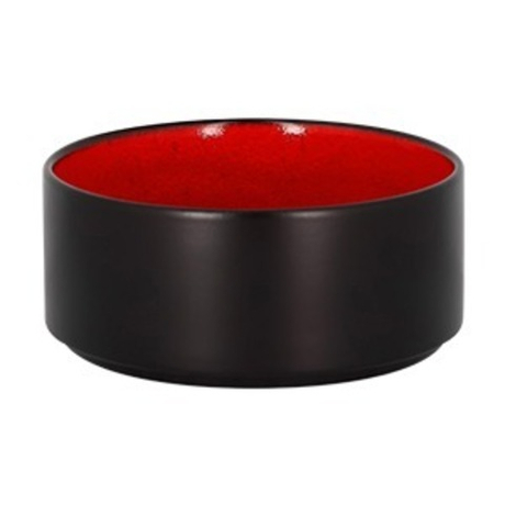 Салатник круглый 14 см, 680 мл, цвет черный/красный, фарфор, Fire, RAK Porcelain