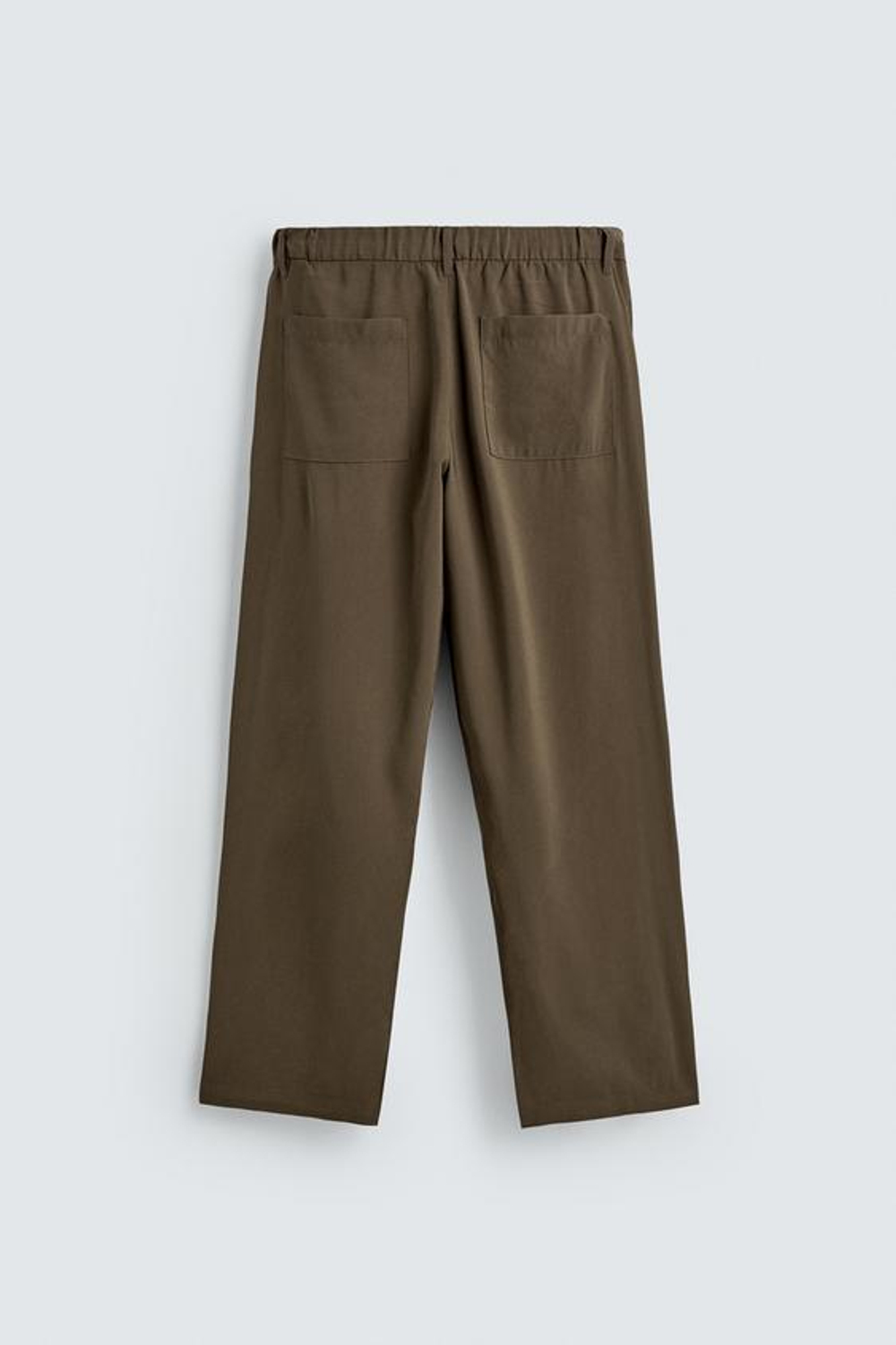 ZARA СТРУЯЩИЕСЯ БРЮКИ RELAXED FIT, СЕРО-КОРИЧНЕВЫЙ